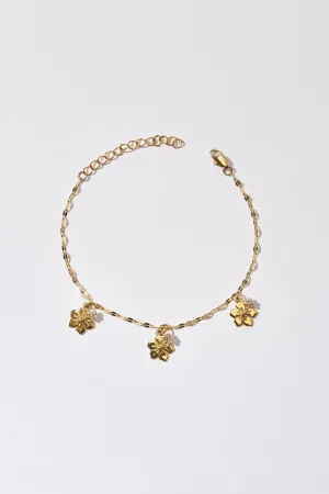 Hibiscus Chain Anklet - Gold