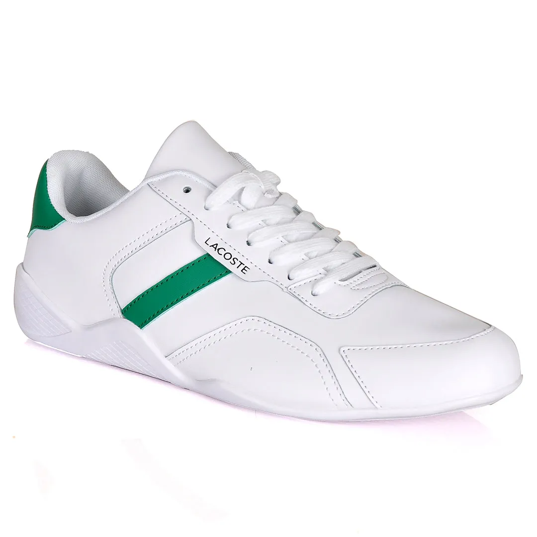 Iconic Men's Breathable Leather Green and White Sneakers