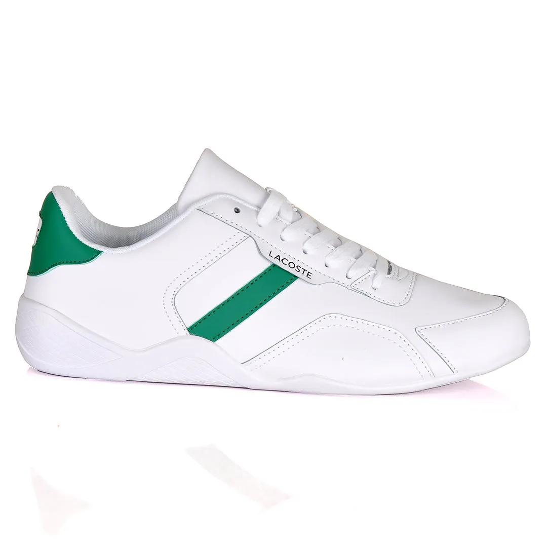 Iconic Men's Breathable Leather Green and White Sneakers