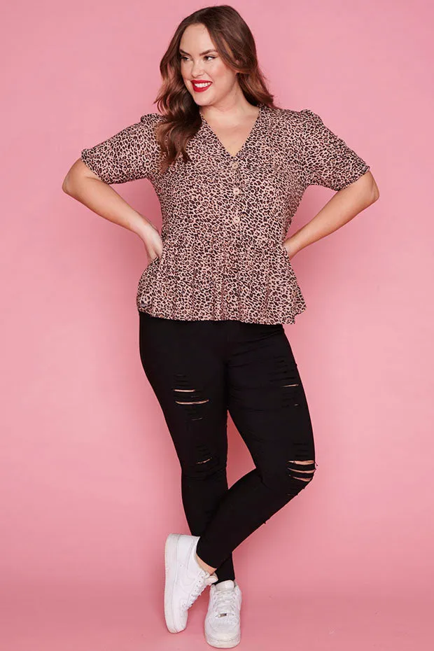 Kerrie Leopard Print Blouse