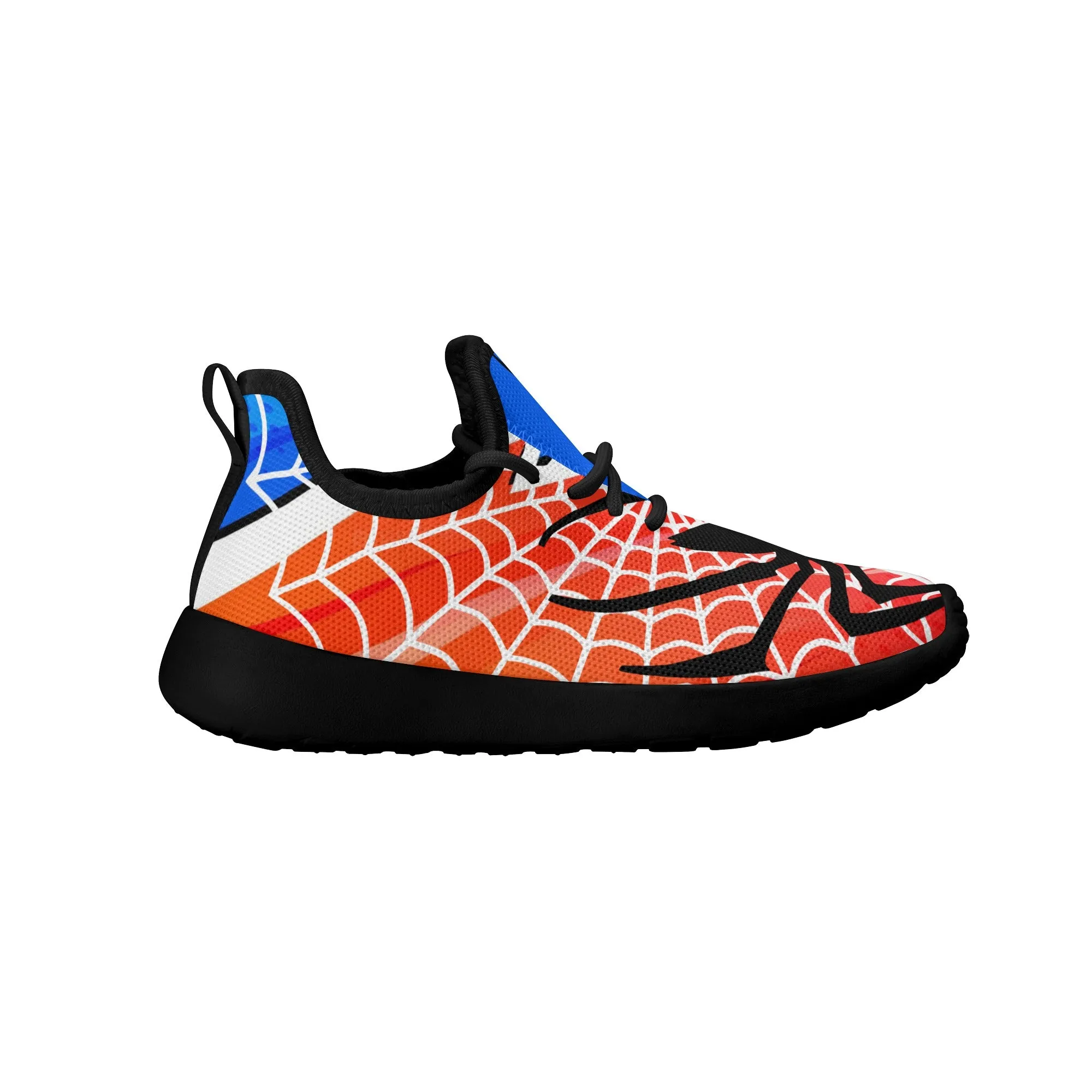 Kids Running Shoes | Breathable Kids Sneakers | Unisex Children's Mesh Knit Trainers | Spiderman web