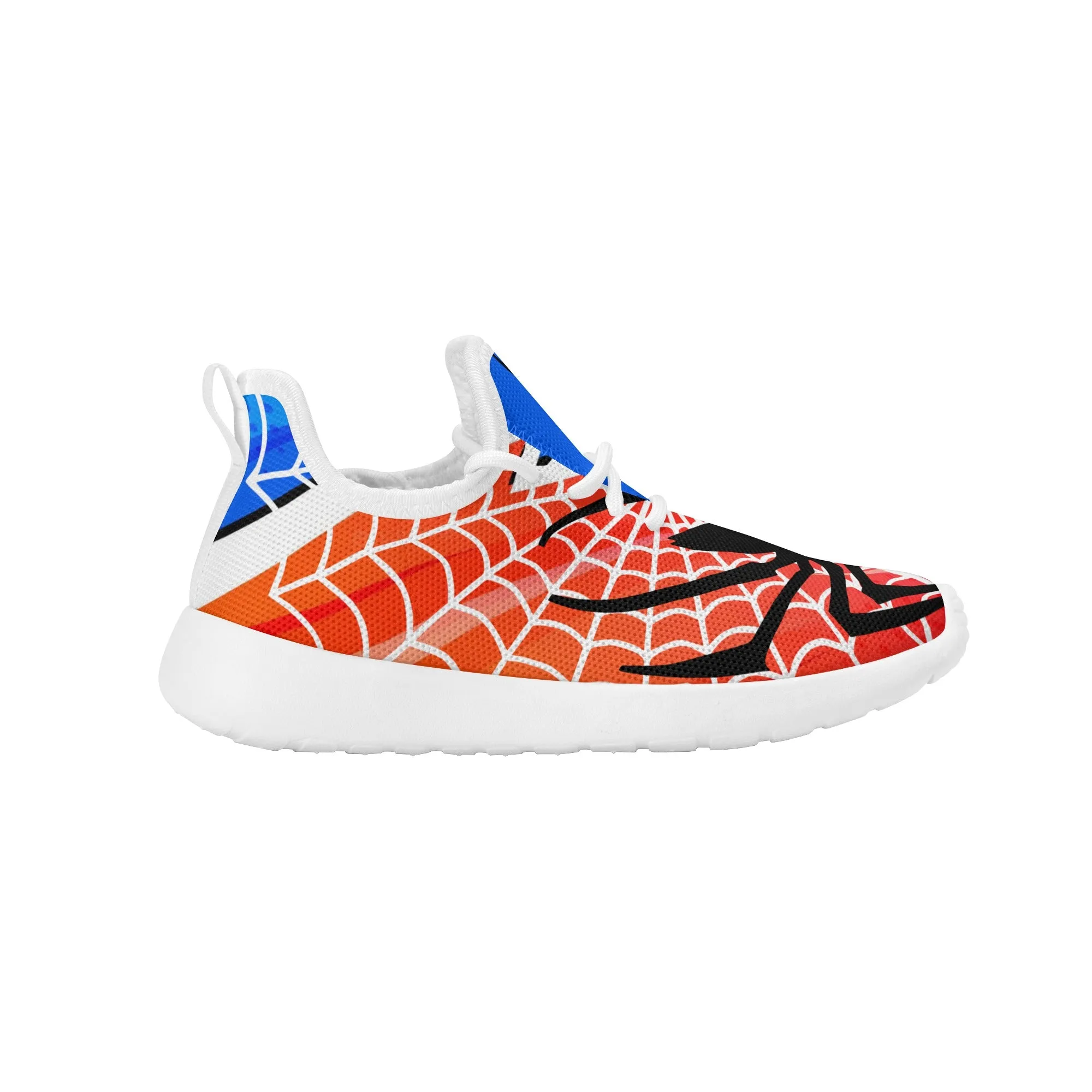 Kids Running Shoes | Breathable Kids Sneakers | Unisex Children's Mesh Knit Trainers | Spiderman web