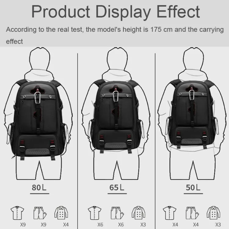 Large-capacity Expandable Shoe Compartment Backpack Camping Travel Bag with USB Port, Size: 80L(Campaign)