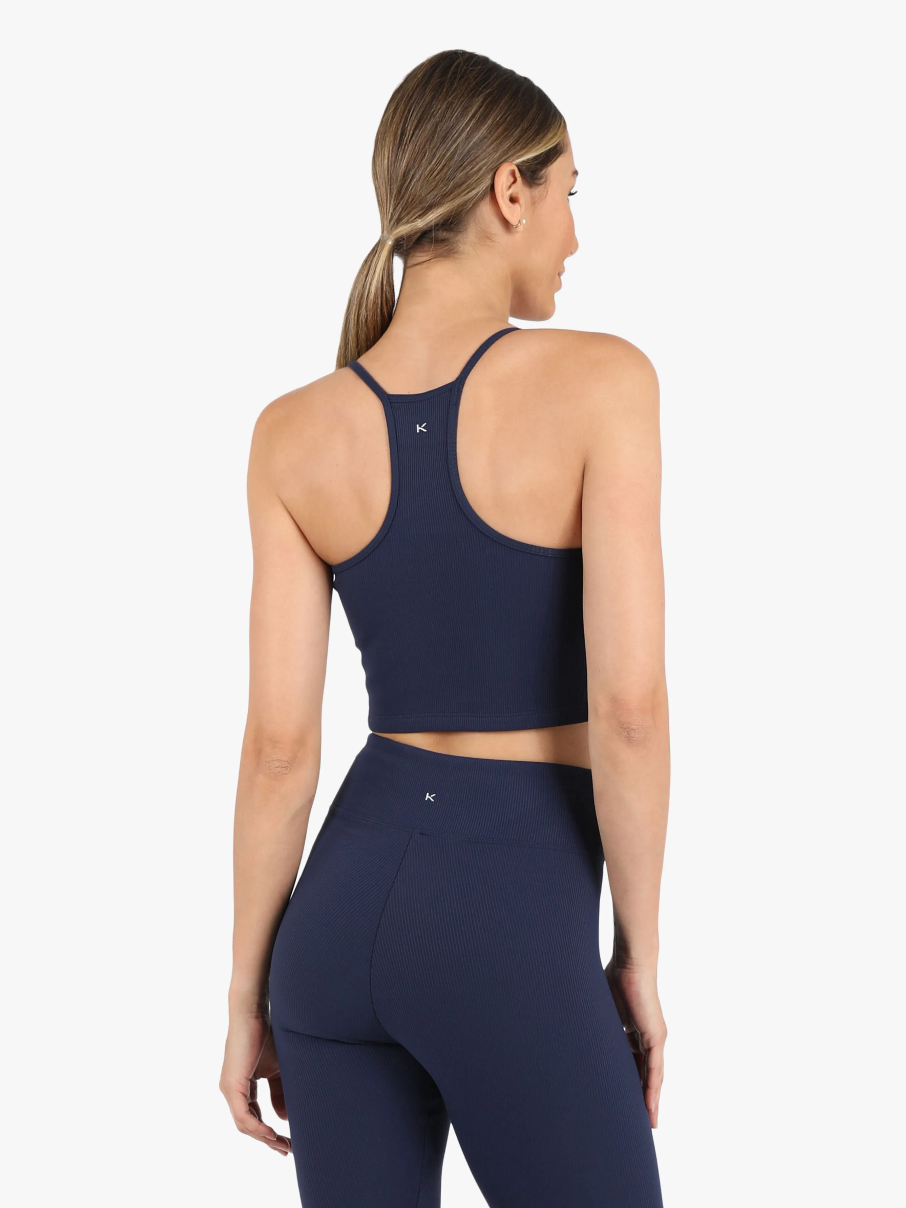 Leah Rib Sports Bra, Midnight Blue