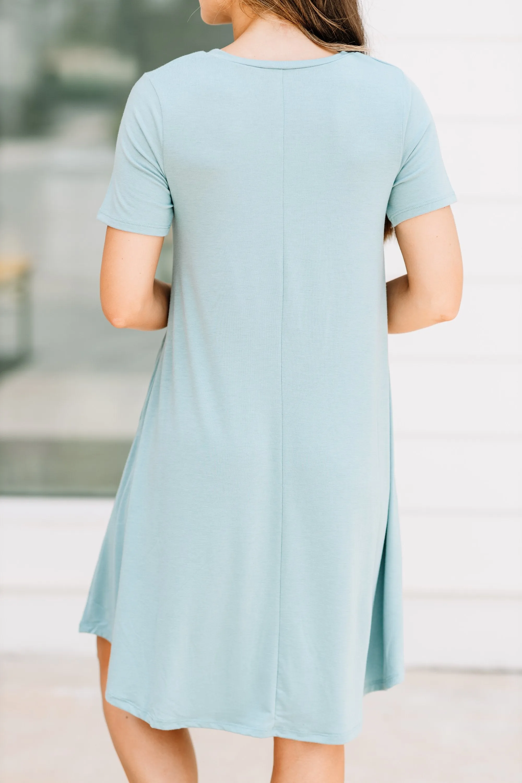 Lean On Me Blue Gray T-shirt Dress