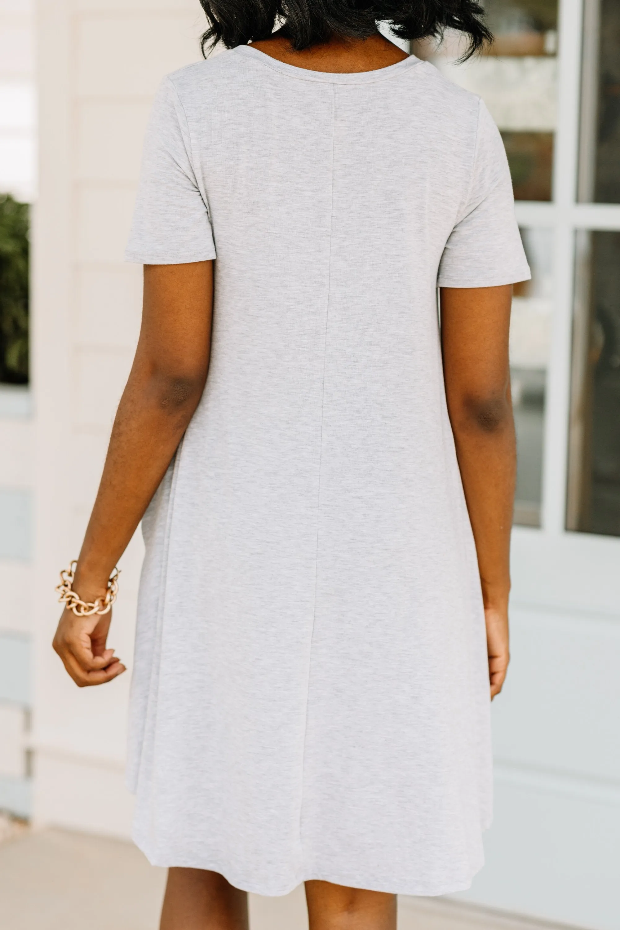 Lean On Me Heather Gray T-shirt Dress