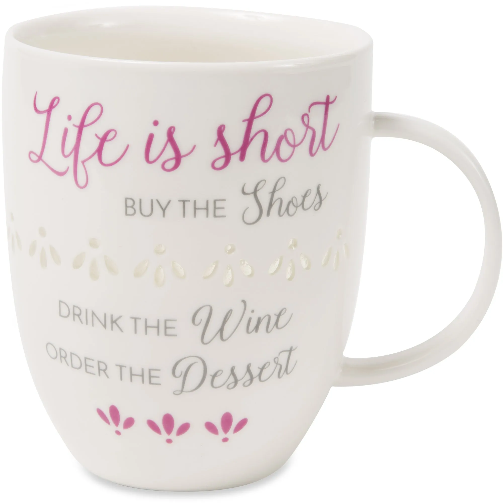 Life is Short 24 oz Pierced Porcelain Cup