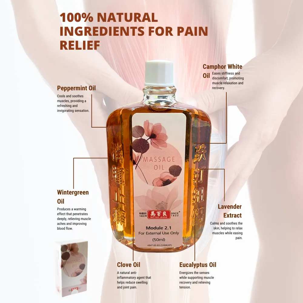 Ma Pak Leung Massage Oil / Wood Lock Oil - NEW PACKING, Enhanced Percentage, More Effective and Better Result!