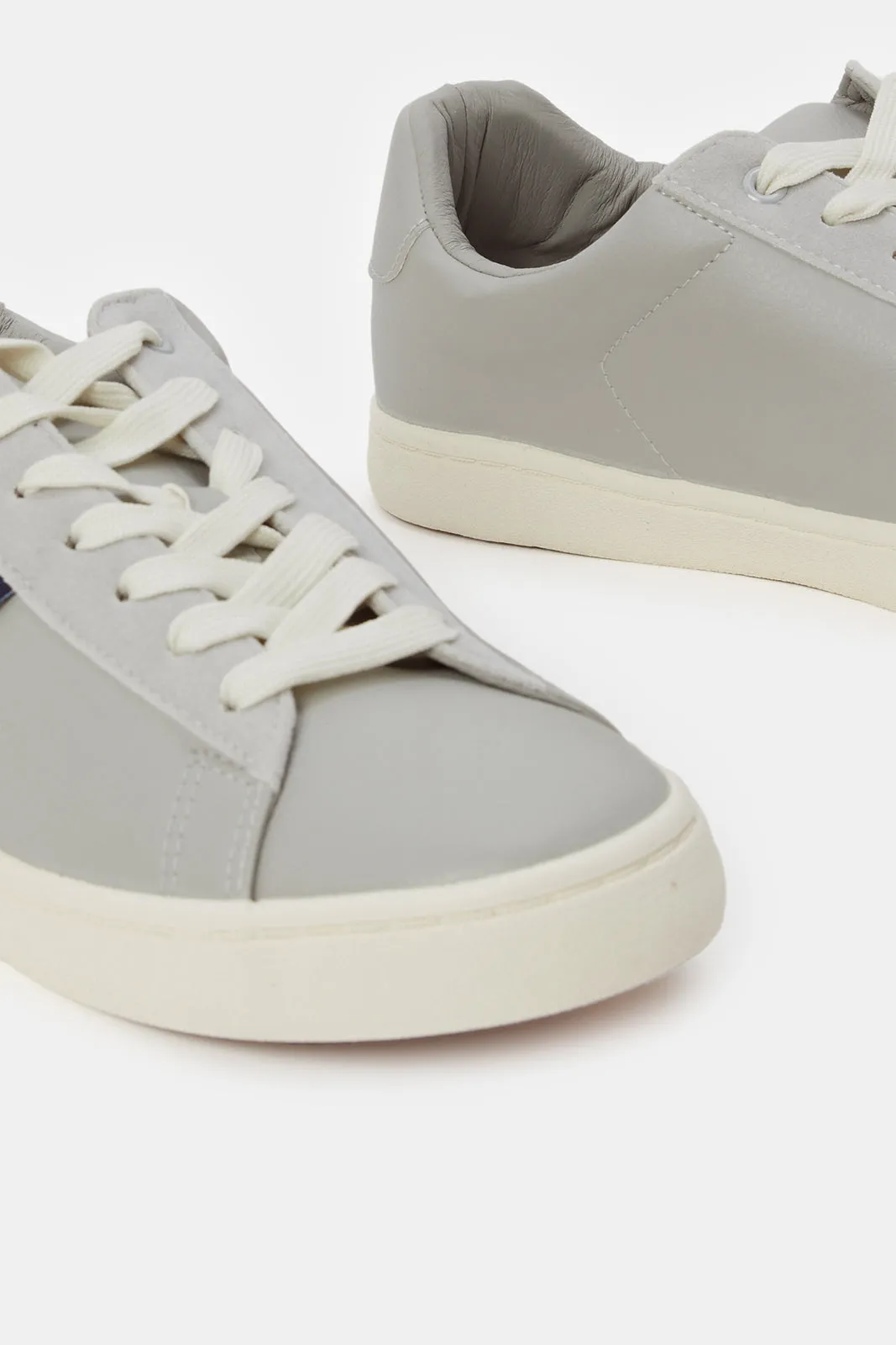 Men Grey Material Block Sneaker