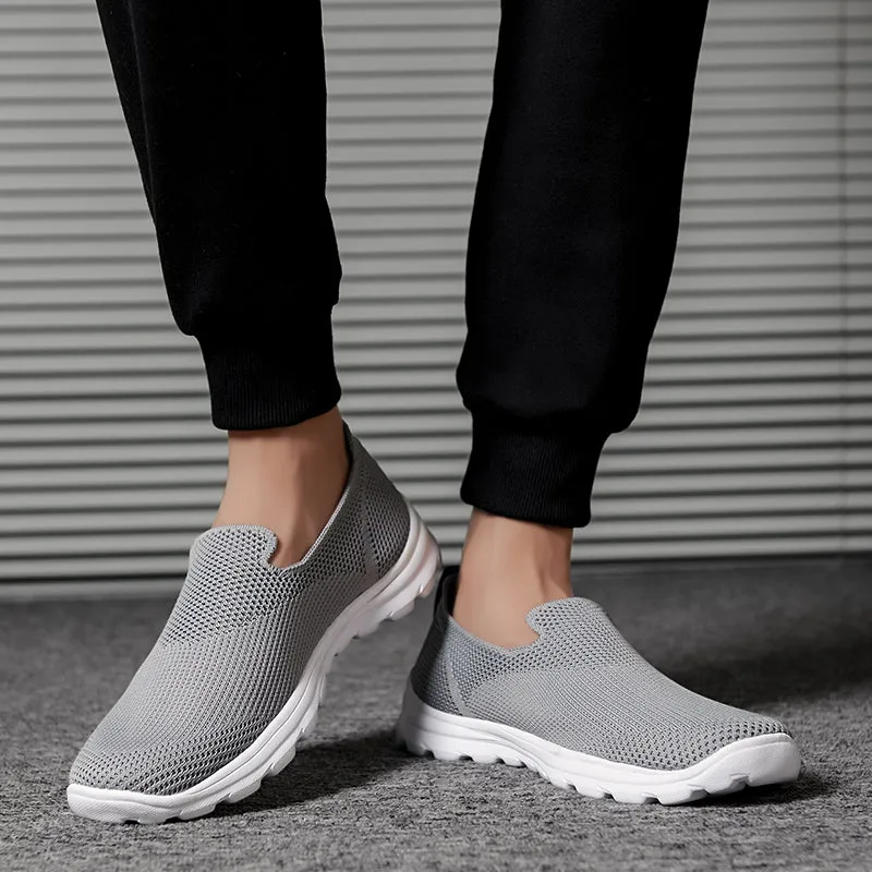 Men's Athletic Walking Shoes  Lightweight Casual Knit Slip on Sneakers