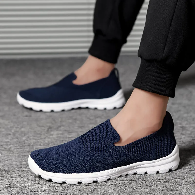 Men's Athletic Walking Shoes  Lightweight Casual Knit Slip on Sneakers