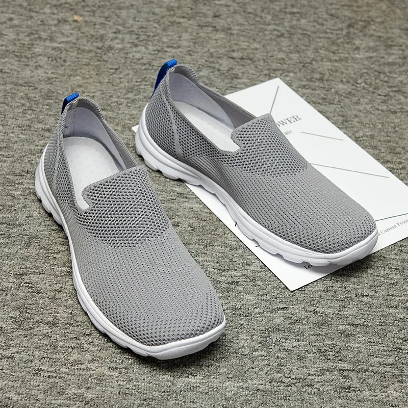 Men's Athletic Walking Shoes  Lightweight Casual Knit Slip on Sneakers