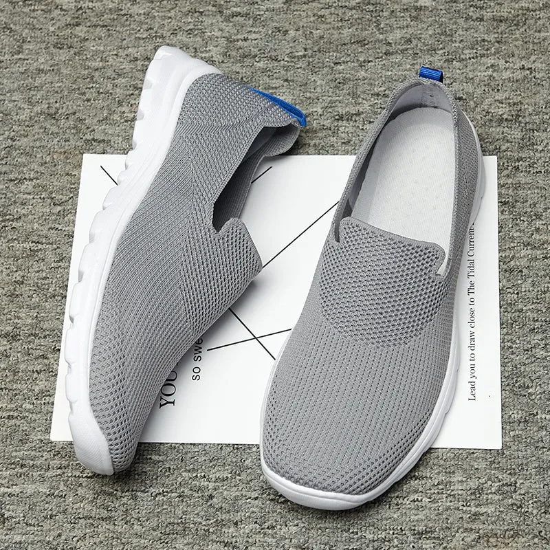 Men's Athletic Walking Shoes  Lightweight Casual Knit Slip on Sneakers