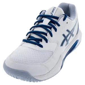 Mens Gel-Dedicate 8 Tennis Shoes White and Mako Blue