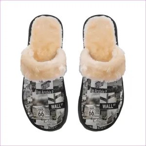 Men's Greyed Streets Home Plush Slippers