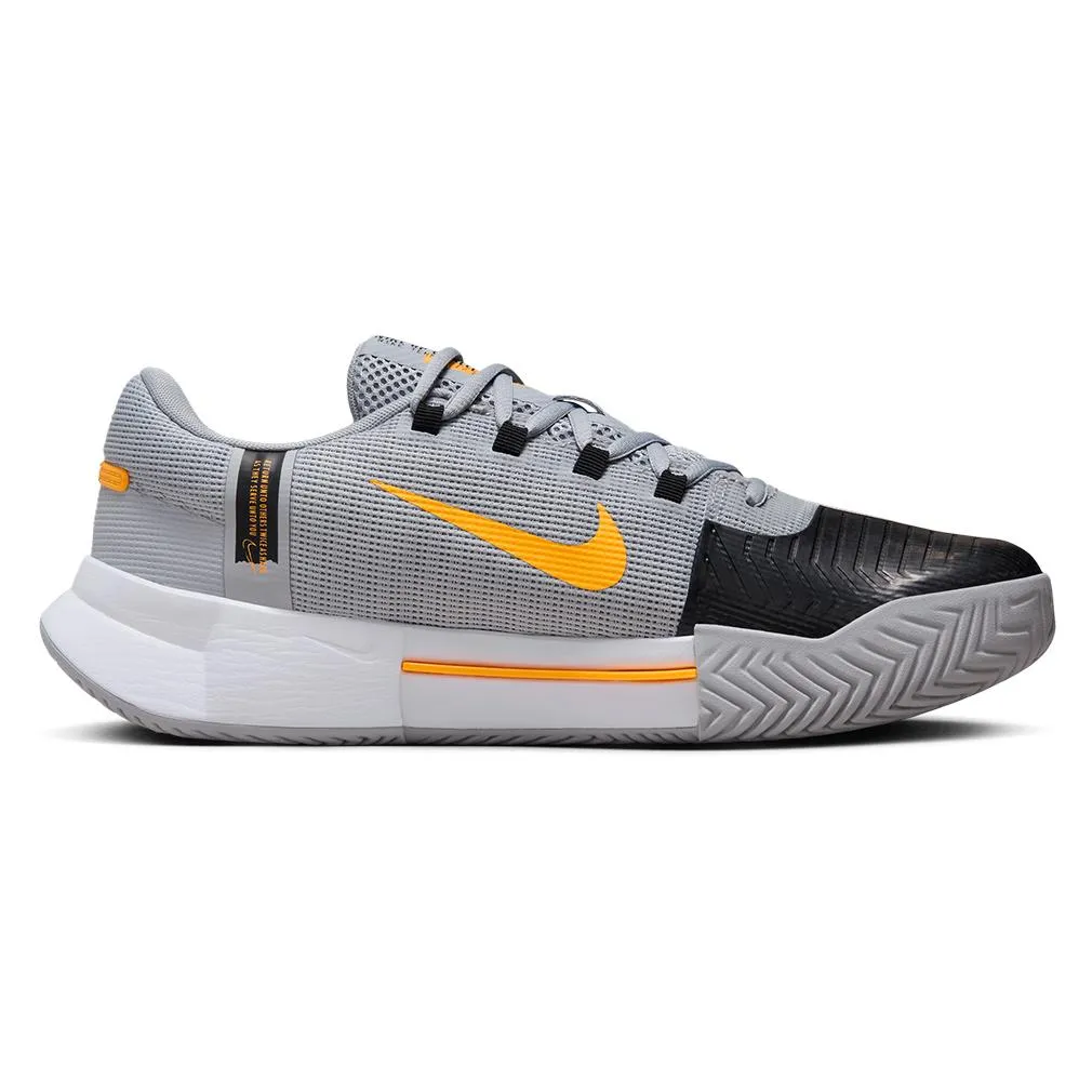 Men's Zoom GP Challenge 1 Tennis Shoes Wolf Grey and Laser Orange