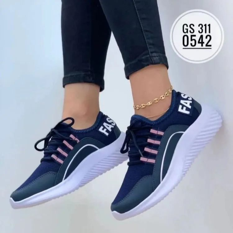 Mesh Sneakers Women Lace Up Running Shoes