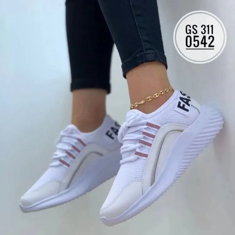 Mesh Sneakers Women Lace Up Running Shoes