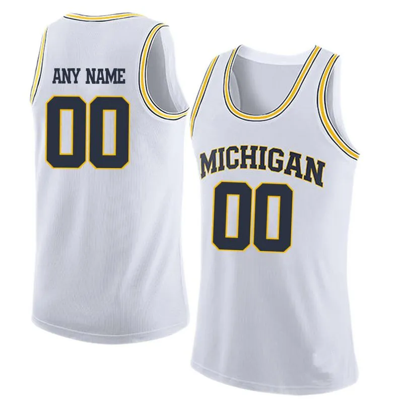 Michigan Wolverines Customizable College Style Basketball Jersey