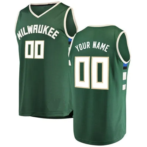 Milwaukee Bucks Customizable Pro Style Basketball Jersey