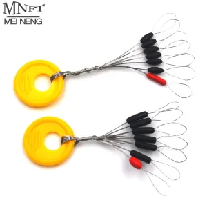 MNFT 20 Sets(140PCS) 6 1 Fishing Space Beans Swivels Clip Connectors Fish Float Stopper Bean,Cylindrical and Olive Shape per Set