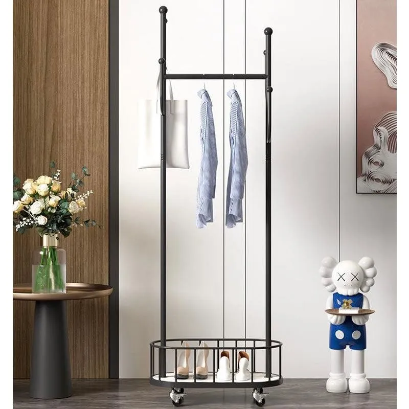 Modern Floor Standing Metal Clothes Rack with Wheels -ZK3