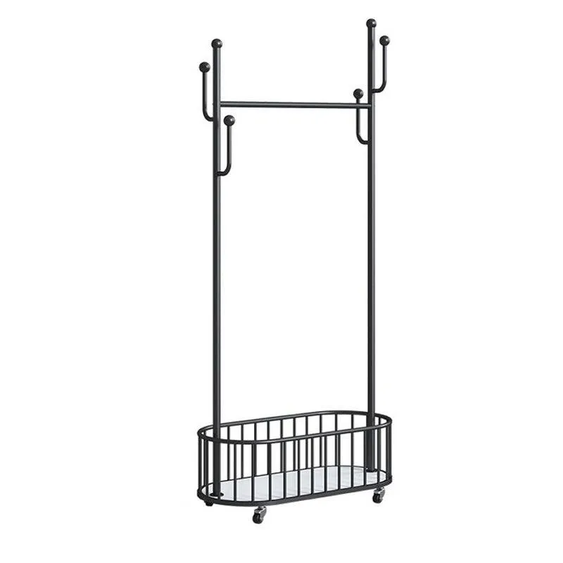 Modern Floor Standing Metal Clothes Rack with Wheels -ZK3