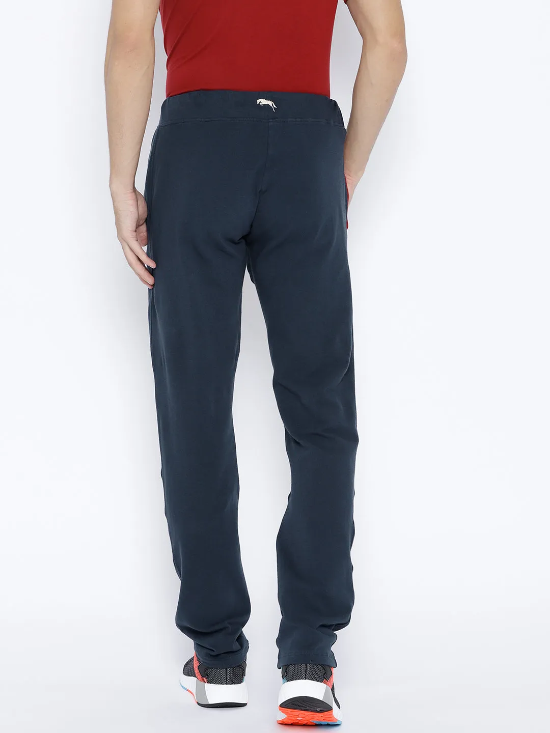 Navy Blue Solid Track Pants