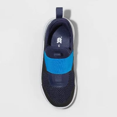 New - Kids' Fern Slip-On Performance Sneakers - All in Motion Black/Navy 3