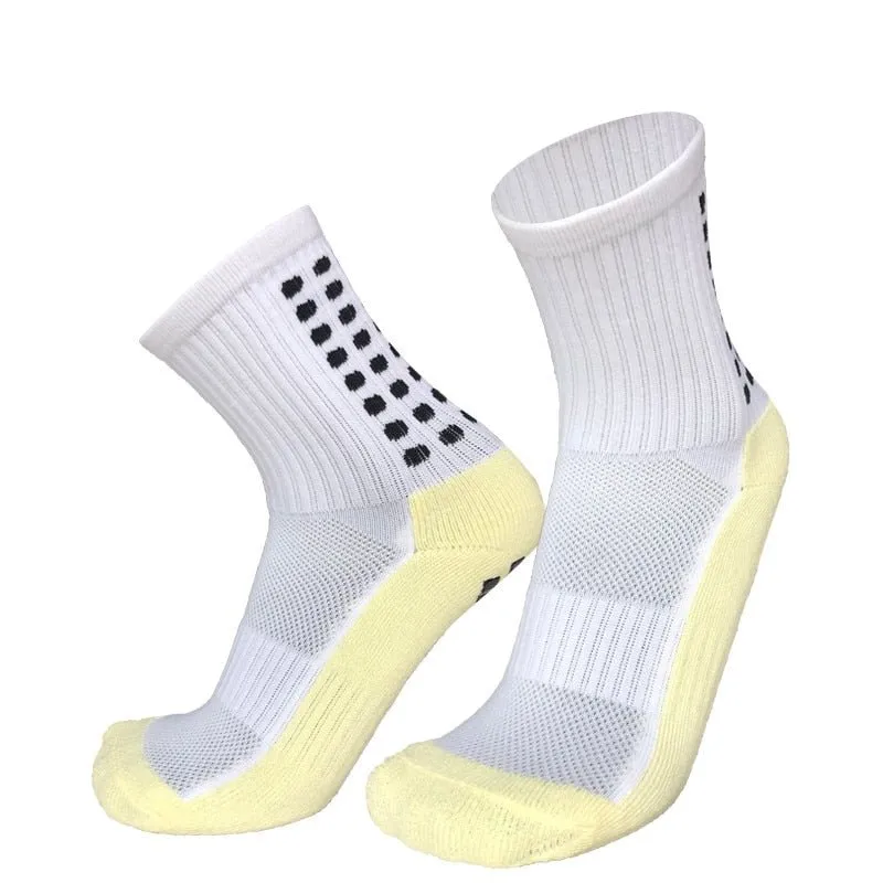 New Style FS Football Socks Round Silicone Suction Cup Grip Anti Slip Soccer Socks Sports Men Women Baseball Rugby Socks