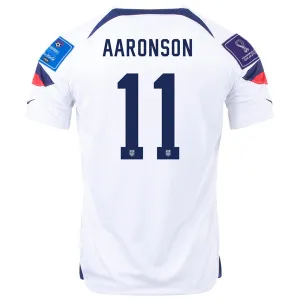 Nike United States Brenden Aaronson Home Jersey 22/23 w/ World Cup 2022 Patches (White/Loyal Blue)