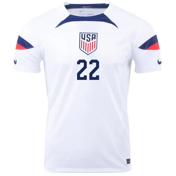 Nike United States Deandre Yedlin Home Jersey 22/23 (White/Loyal Blue)