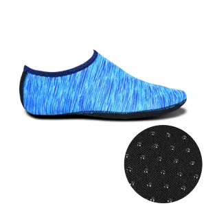 Non-slip Plastic Grain Texture Thick Cloth Sole Printing Diving Shoes and Socks, One Pair, Size:L (Blue Lines)