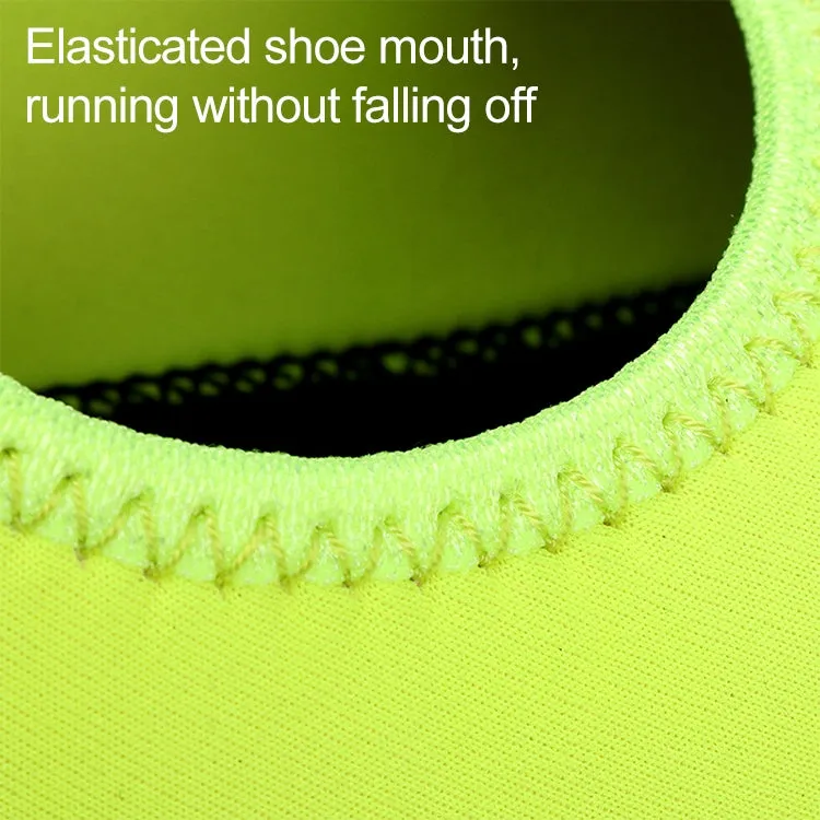 Non-slip Plastic Grain Texture Thick Cloth Sole Solid Color Diving Shoes and Socks, One Pair, Size:S (Fluorescent Green)