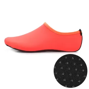 Non-slip Plastic Grain Texture Thick Cloth Sole Solid Color Diving Shoes and Socks, One Pair, Size:S (Orange)