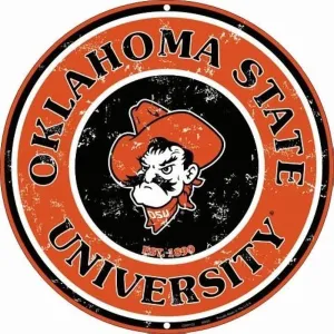 Oklahoma State University Cowboys Embossed Metal Circular Sign