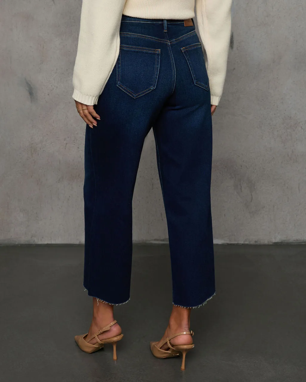 On Edge Cropped Raw Hem Jeans