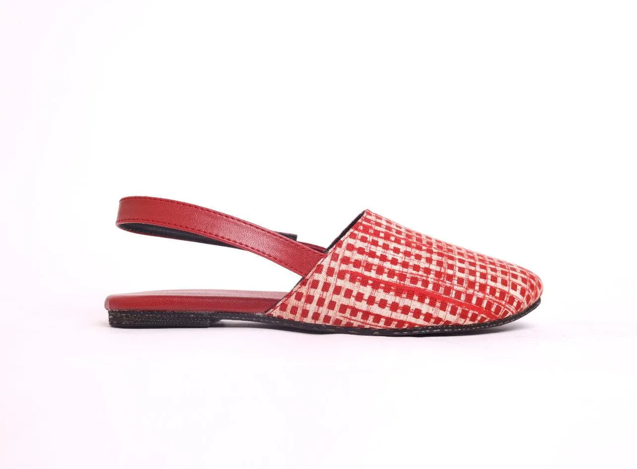 Paaduks Kaito Red Strip Printed Comfortable  Sandals for Women