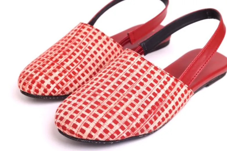 Paaduks Kaito Red Strip Printed Comfortable  Sandals for Women