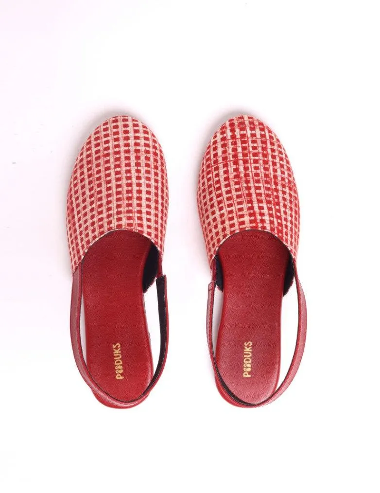 Paaduks Kaito Red Strip Printed Comfortable  Sandals for Women