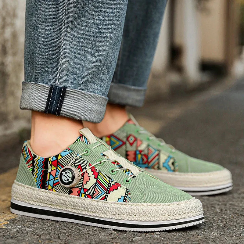 Patchwork Corduroy Mesh Upper Sneakers