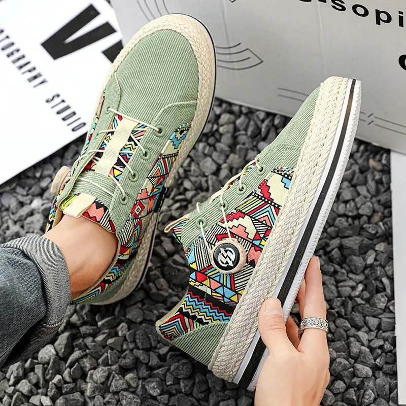 Patchwork Corduroy Mesh Upper Sneakers