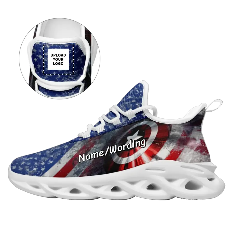 Patrioticustom Personalized America Flag Sneakers, Custom USA Flag, Pride Running Shoes, Unique Gifts Shoes,MS-23020108