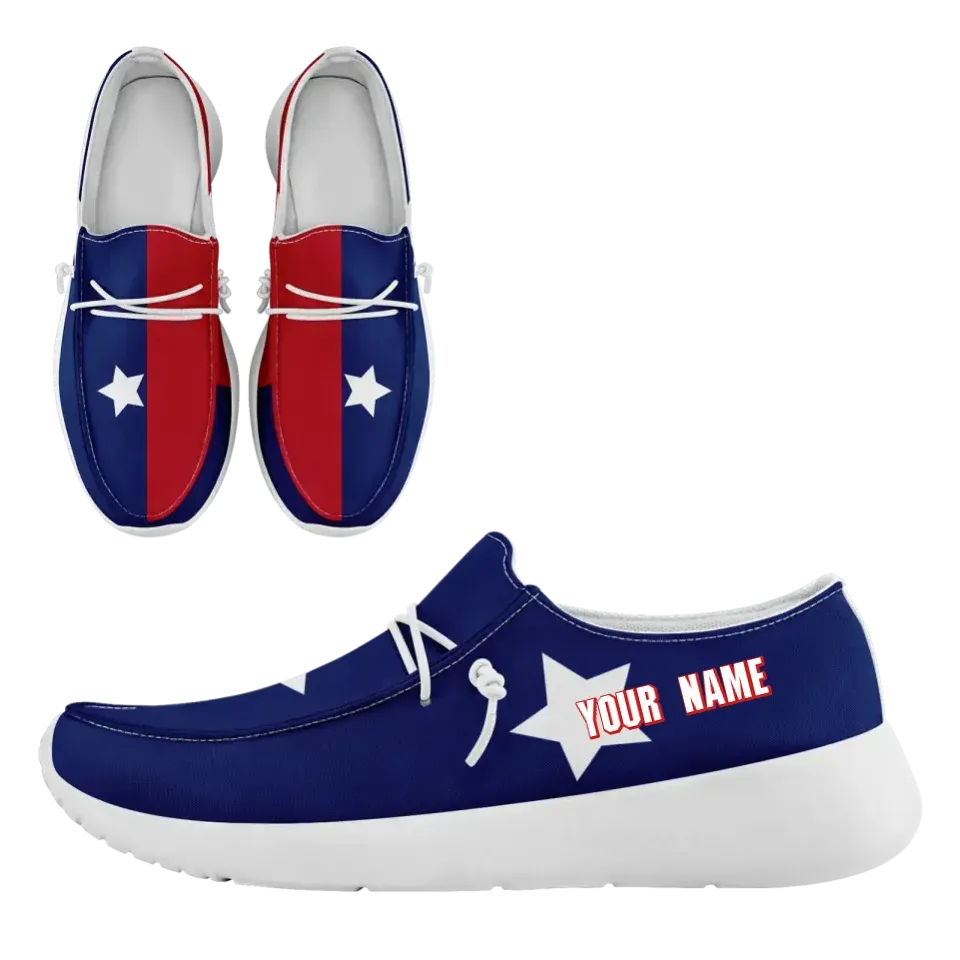 Personalized  America Flag Sneakers, Custom Patriotic Loafer Shoes,  Canvas Slip On Shoes,
FN018-24020303-5w