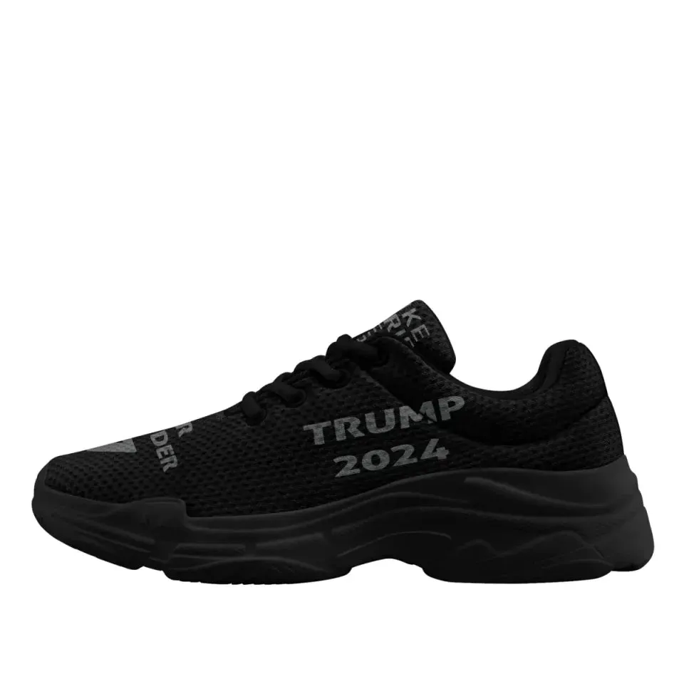 Personalized Dark MAGA Sneakers, Custom Never Surrender Shoes, Support for Trump Chunks Shoes