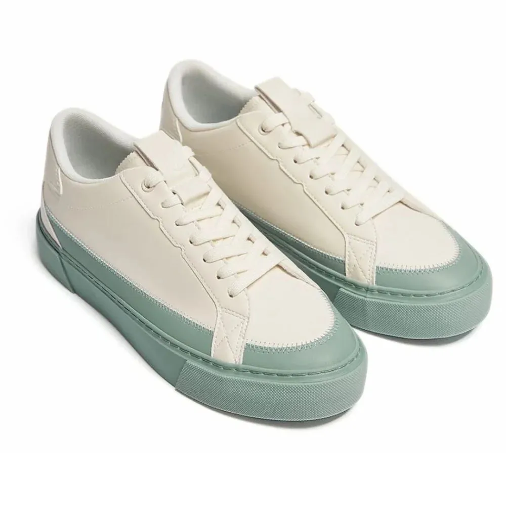 Pull & Bear Basic Contrast Sneakers - BEG