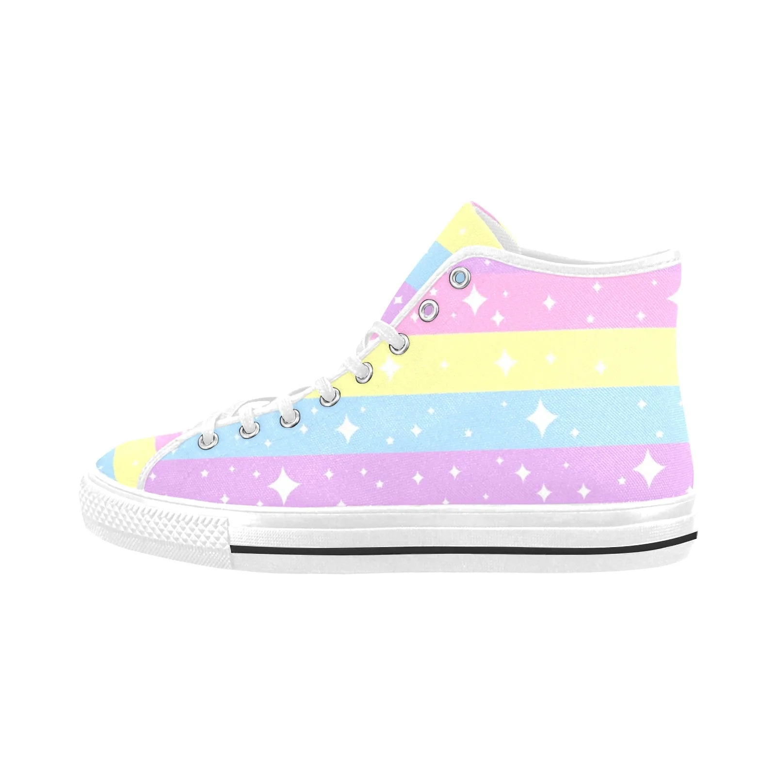 Rainbow Ribbon Women's Fancy High Top Shoes