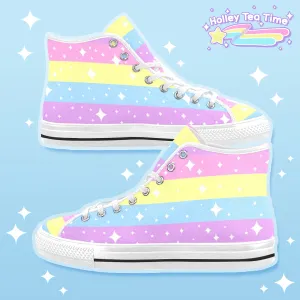 Rainbow Ribbon Women's Fancy High Top Shoes