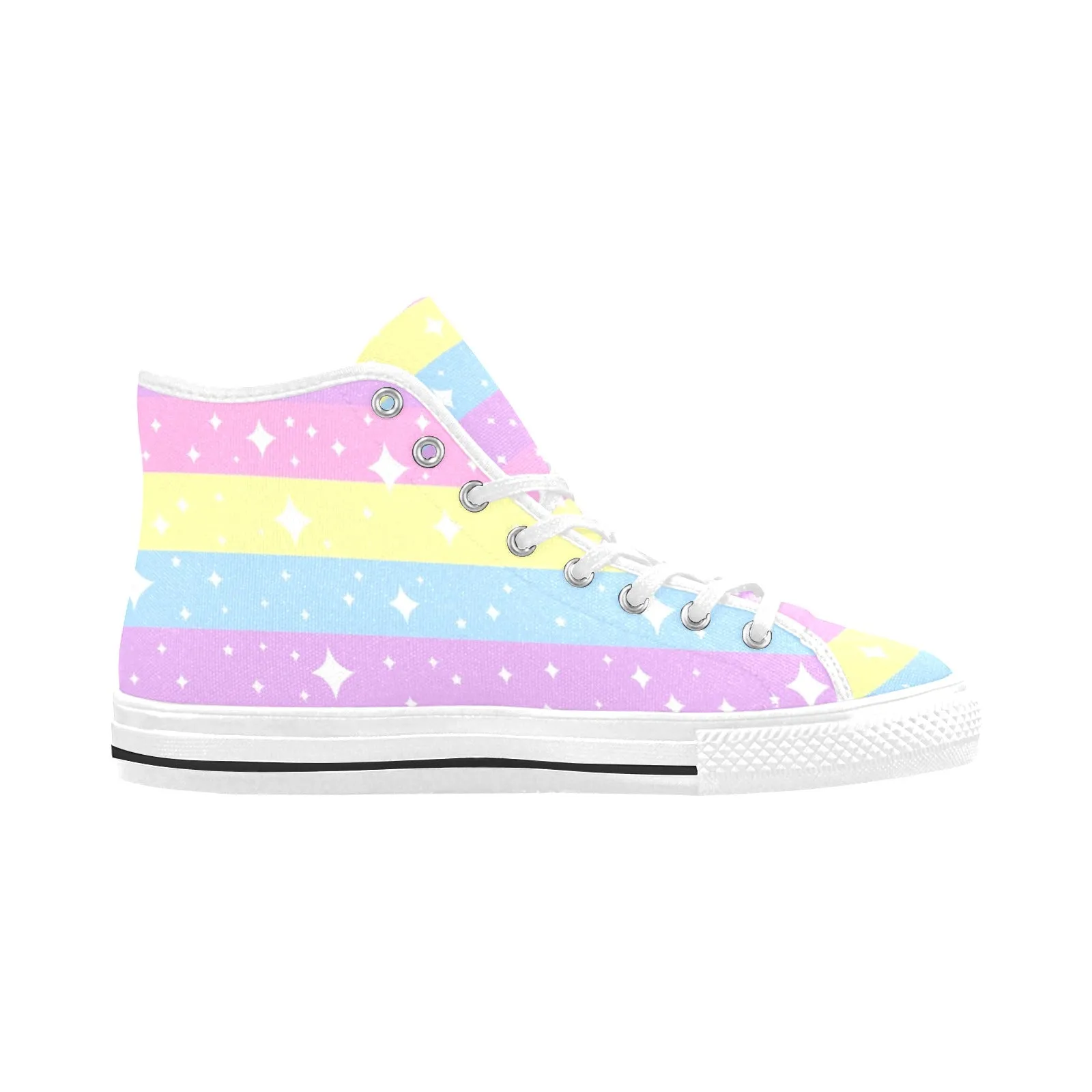 Rainbow Ribbon Women's Fancy High Top Shoes