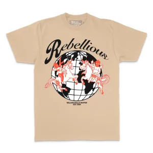 Rebellious - Infrared on Khaki T-Shirt